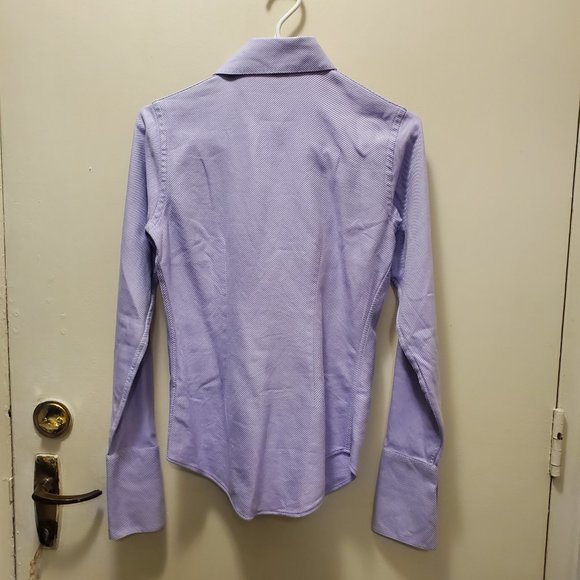 Pink Tartan Diagonal Pin-Striped Purple Dress Shirt - Picture 2 of 3